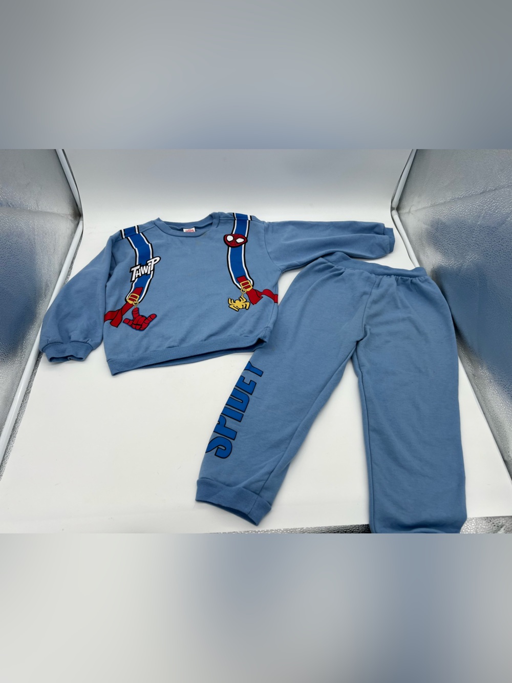 MARVEL ~ SPIDERMAN Two (2) Piece Set Sweatpants And Sweatshirt Blue Sz 6 Fleece